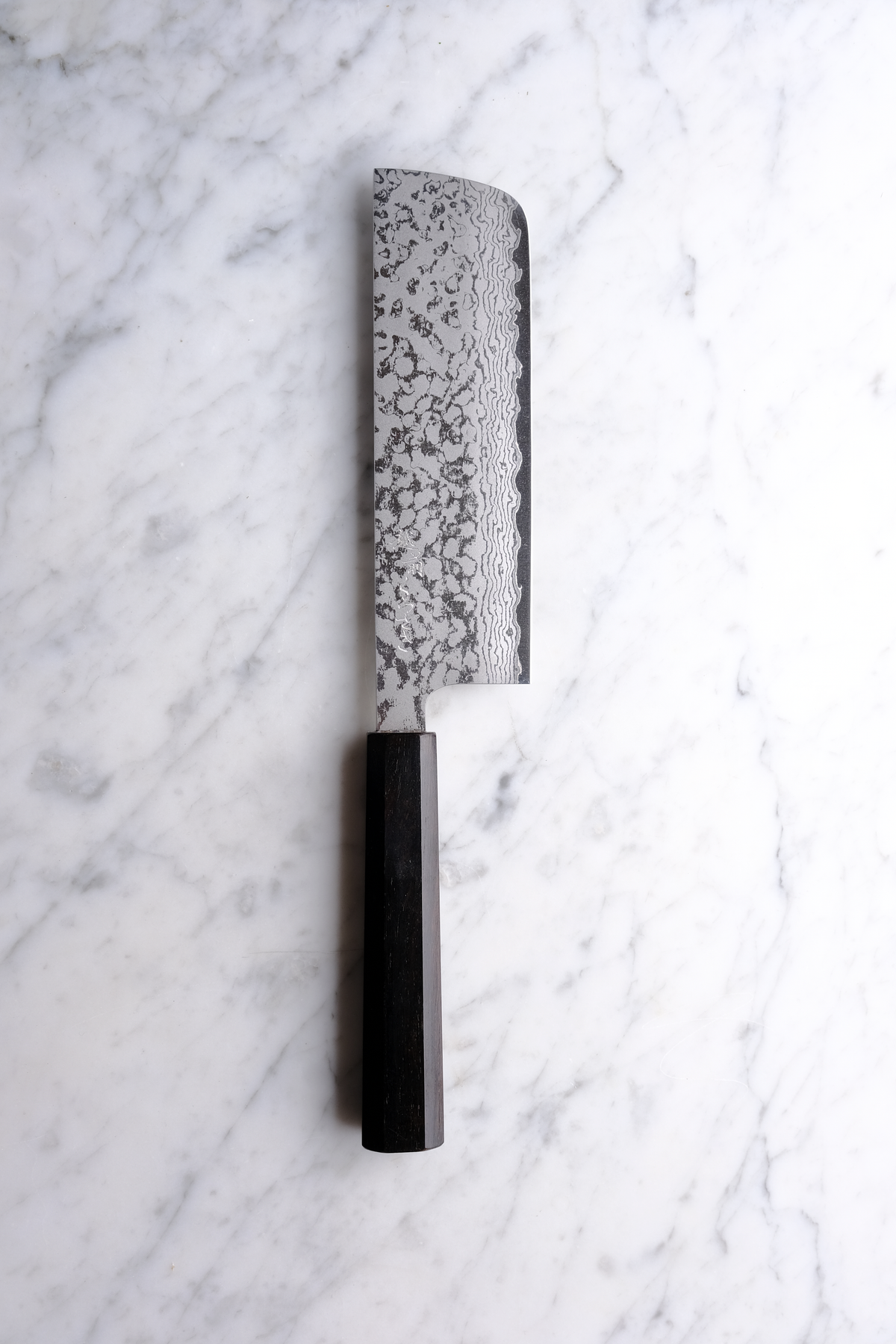 Makoto Kurosaki Damascus 165mm Nakiri VG7 - Ebony