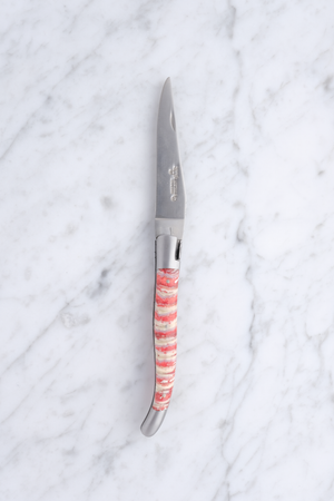 Laguiole Folding Knife 12cm - Stabilized Red Mammoth Molar
