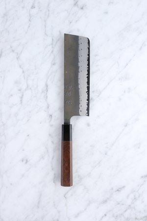 Hatsukokoro Shinkiro Aogami Super Walnut - 165mm Nakiri