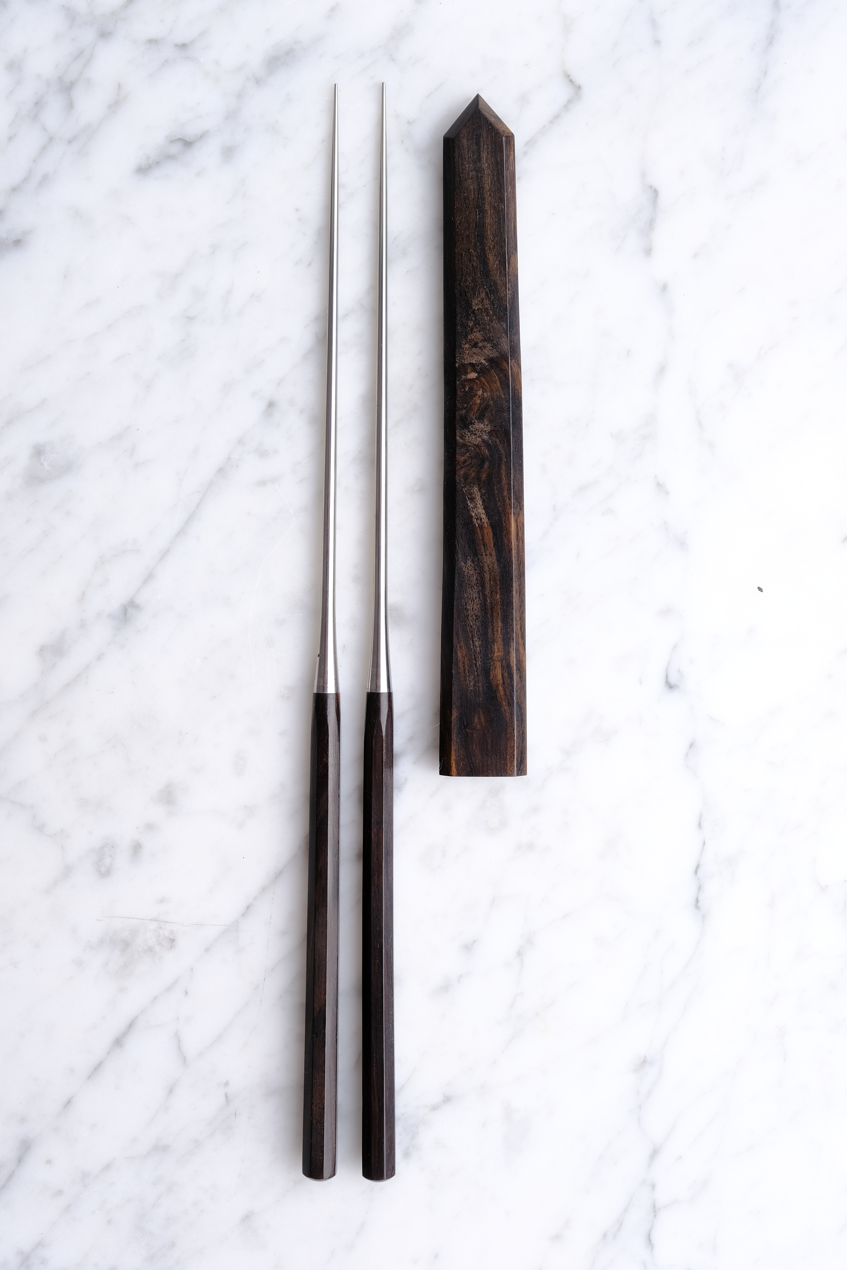 Hatsukokoro Moribashi Ebony - 180 mm Cooking Chopsticks Set